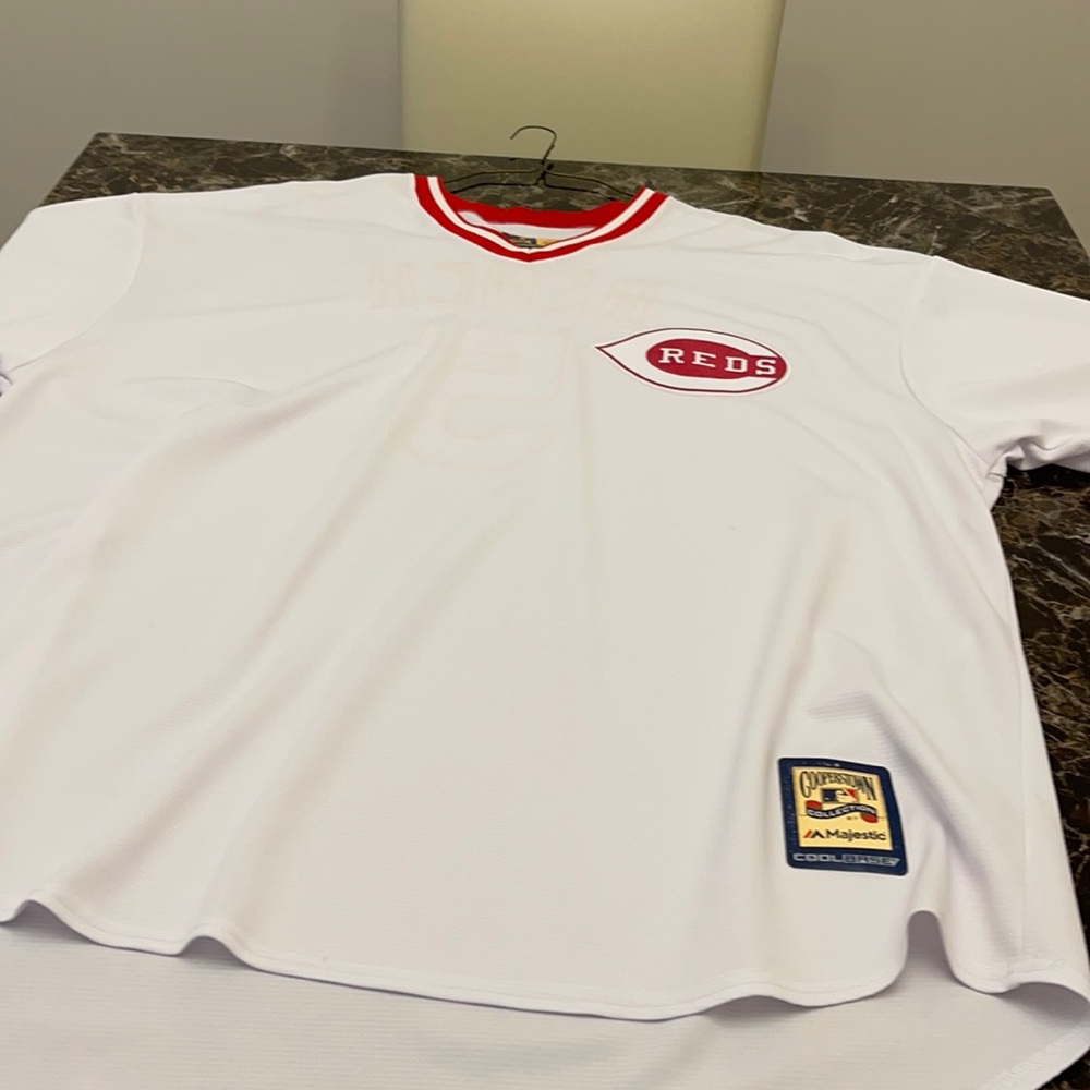 Reds Bench Jersey. White and Red. Size 4XT